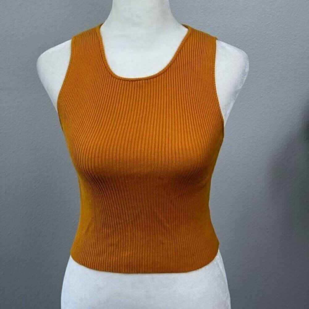 Active USA Mustard Ribbed Tank